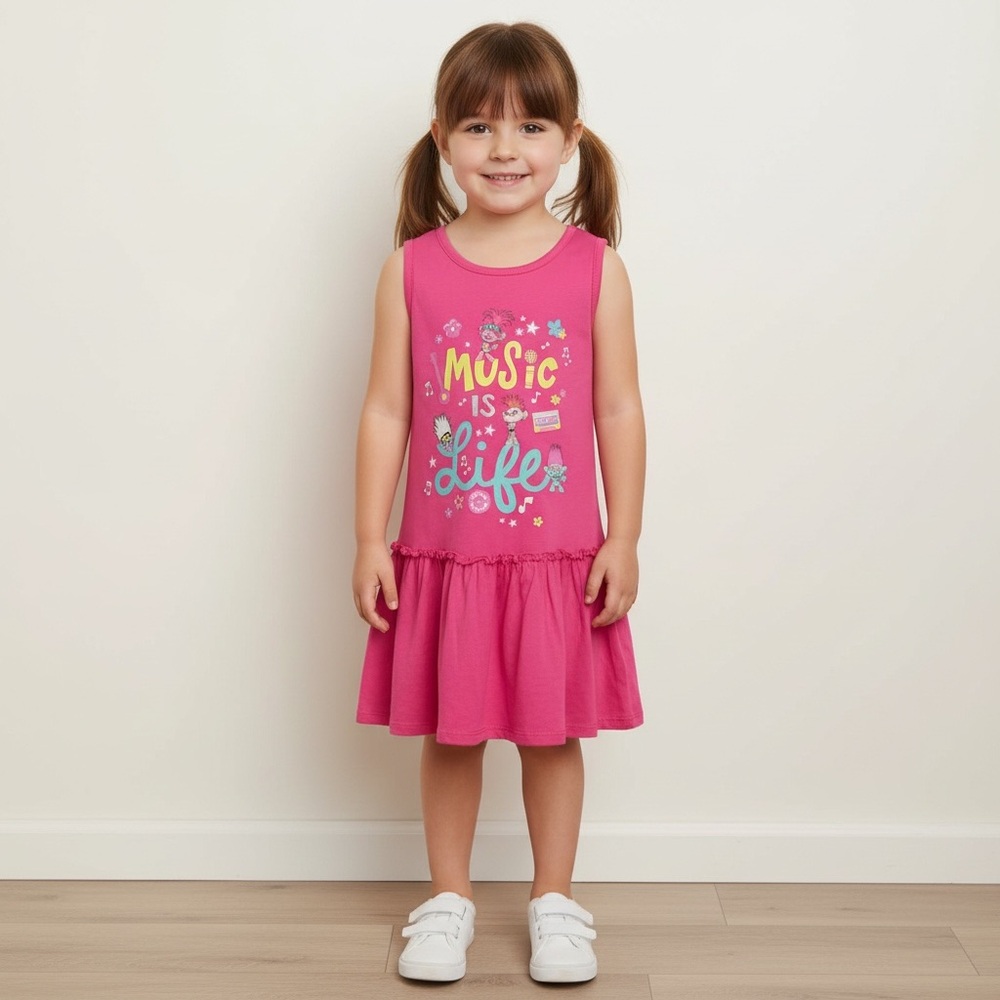 Pink Casual Kids Dress